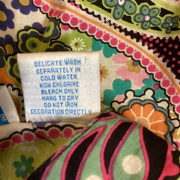 Bleu Bayou Boho Hippie Colorful Pleated Beaded Cotton Top L #328D - Picture 10 of 10